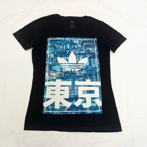 Adidas Women's Black Tokyo Graphic Tee